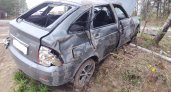 В Ухтинском районе Lada Priora перевернулась вместе с пьяной лихачкой и пассажиром