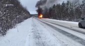 На трассе “Сыктывкар—Ухта” сгорел минивэн 