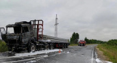 На одной из ухтинских трасс сгорел большегруз