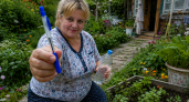 Старые ручки не выбрасываю — вставляю в пластиковую бутылку: получается хитрое приспособление для дачи