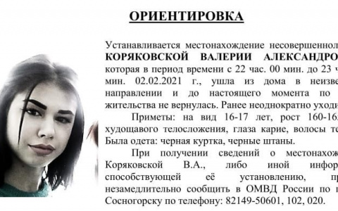 В Сосногорске ищут пропавшую девушку-подростка