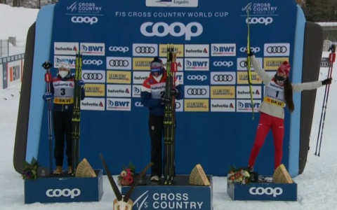 Юлия Ступак заняла третье место на Кубке мира по лыжным гонкам