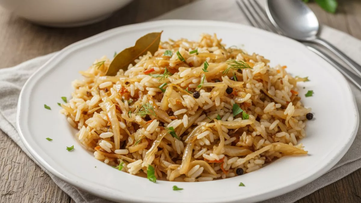 Рецепт постной тушеной капусты с рисом на сковороде: быстро и сытно