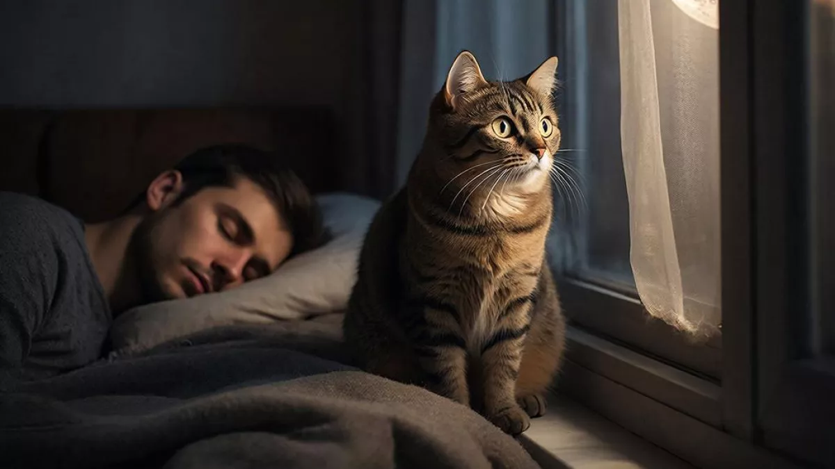 Что делает кошка ночью, чтобы защитить хозяина, пока он спит