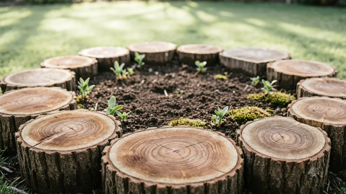 Спилы больше не выбрасываю и не сжигаю: 7 идей, как превратить остатки дерева в стильный декор для сада