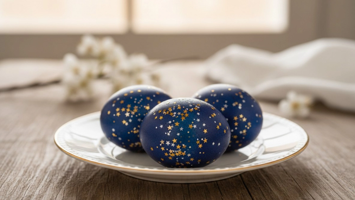 5 минут — и яйца с «россыпью звезд» к Пасхе готовы: творю роскошь быстро и просто
