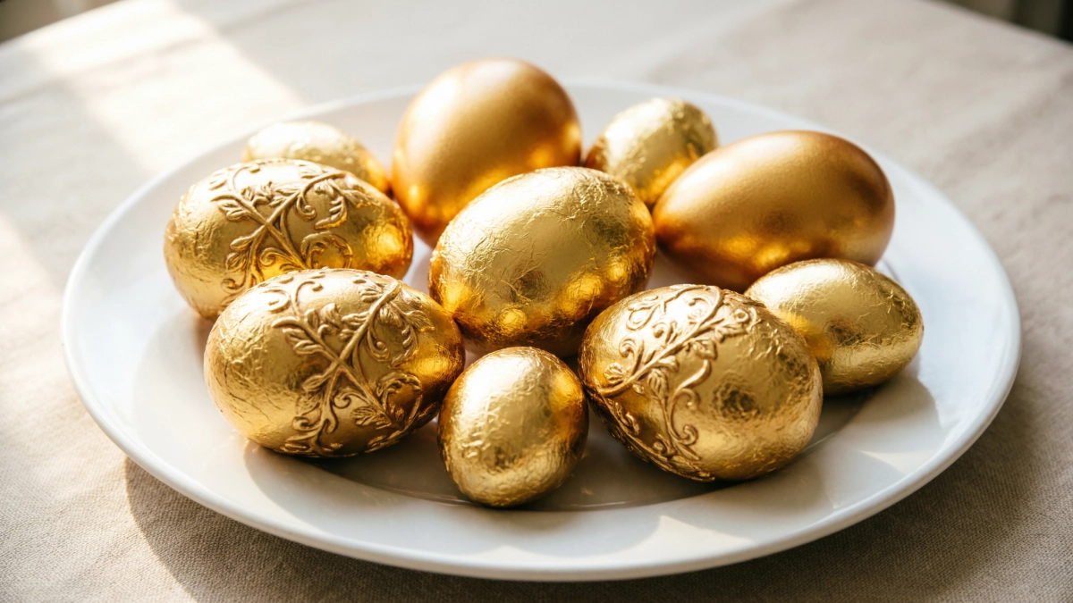 Не покупаю пищевые красители: добавляю в воду этот листочек — и яйца становятся золотистыми за 5 минут