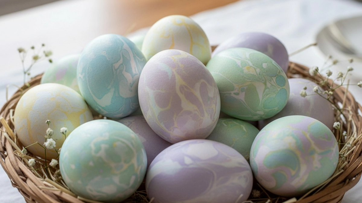 Красим яйца на Пасху: мраморный шедевр за 5 минут, невозможно отвести взгляд — простая хитрость с рисом