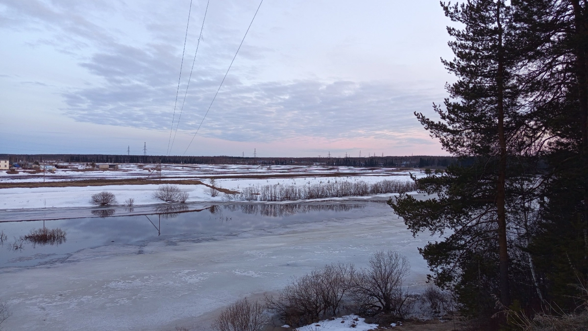 Спасатели вывели дедушку с внуком с весеннего льда реки Ухты