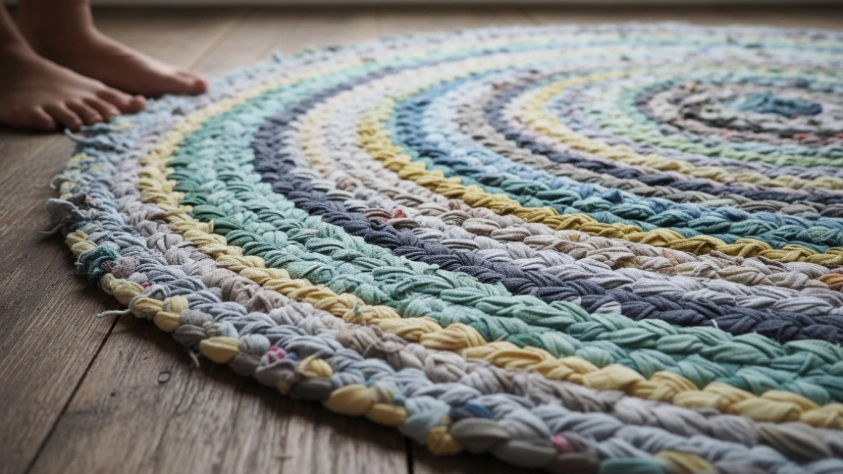 Старые футболки и веревки больше не выкидываю – плету коврики: простейшая техника, которую каждая знает с детства