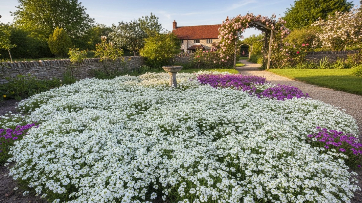 Сад как в снежных хлопьях: многолетник без заморочек. Для тех, кто хочет чистую картинку в саду без постоянного ухода