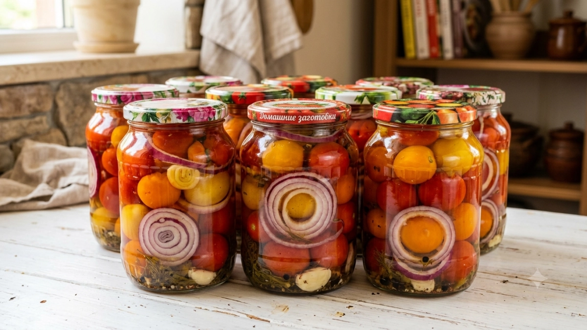 Соседка порадовала рецептом помидоров с луком вкуса неземного на зиму: 40 минут делать, чтобы таяли во рту