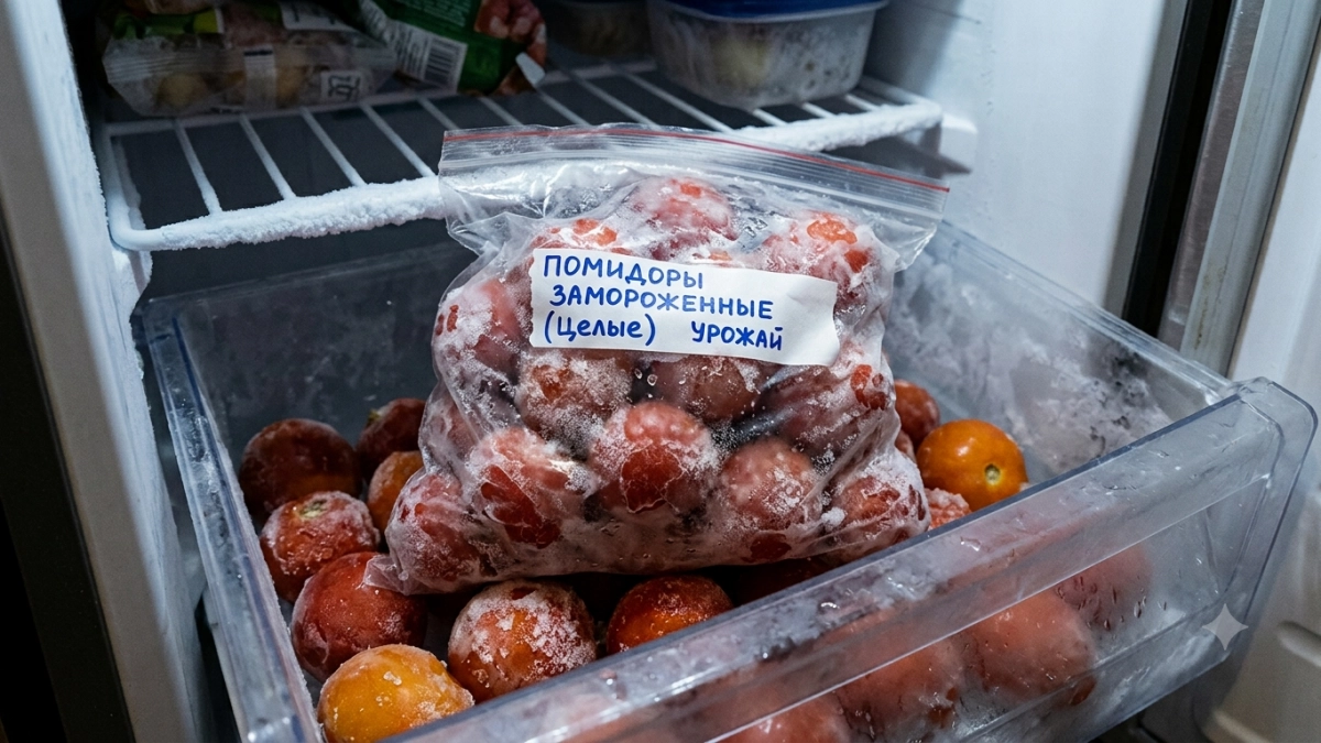 Всю зиму буду со свежими помидорами: заморозил их с помощью 3 хитростей, чтобы сохранить вкус и текстуру