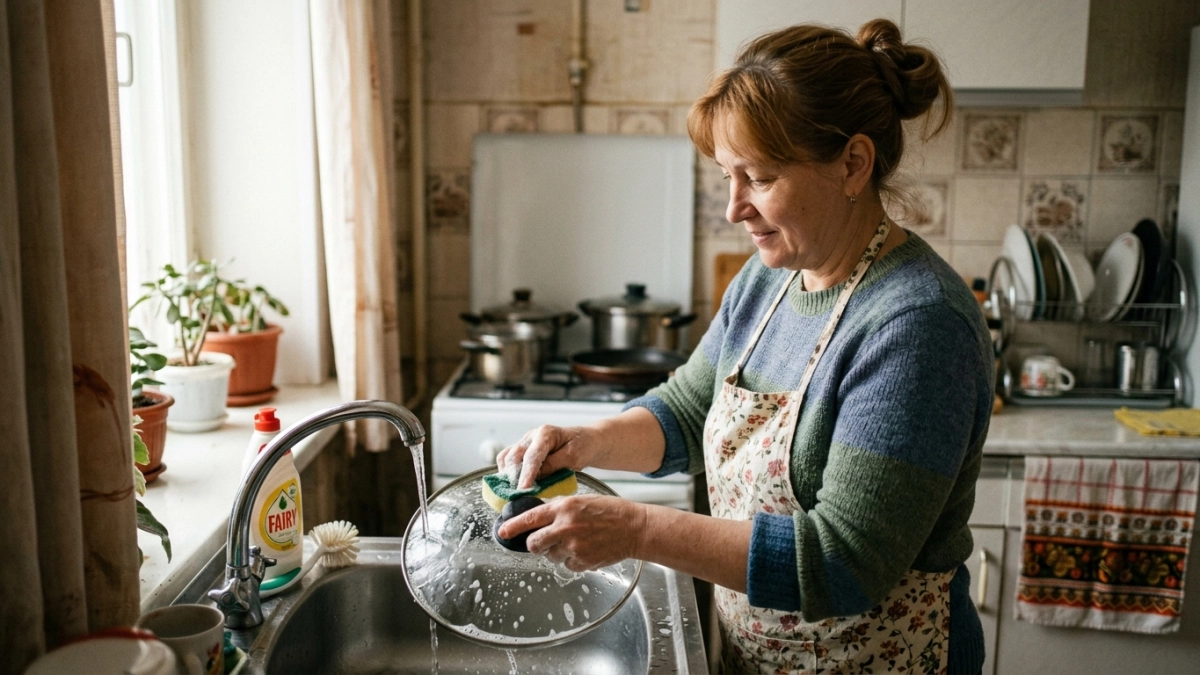 3 ложки на губку — и стеклянные крышки от кастрюль будут как с витрины: ни пятен, ни следов — лайфхак