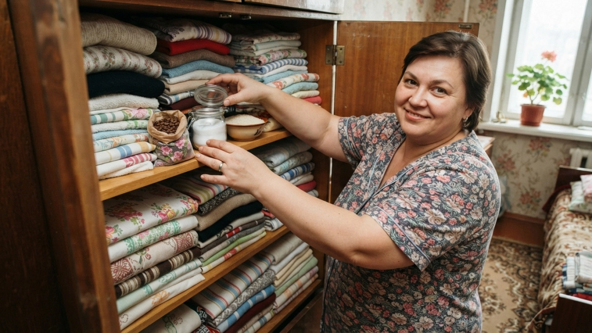 Шкаф пах старостью годами — помогла простая «копеечная связка»: 2 вещи на полку, и одежда снова свежая