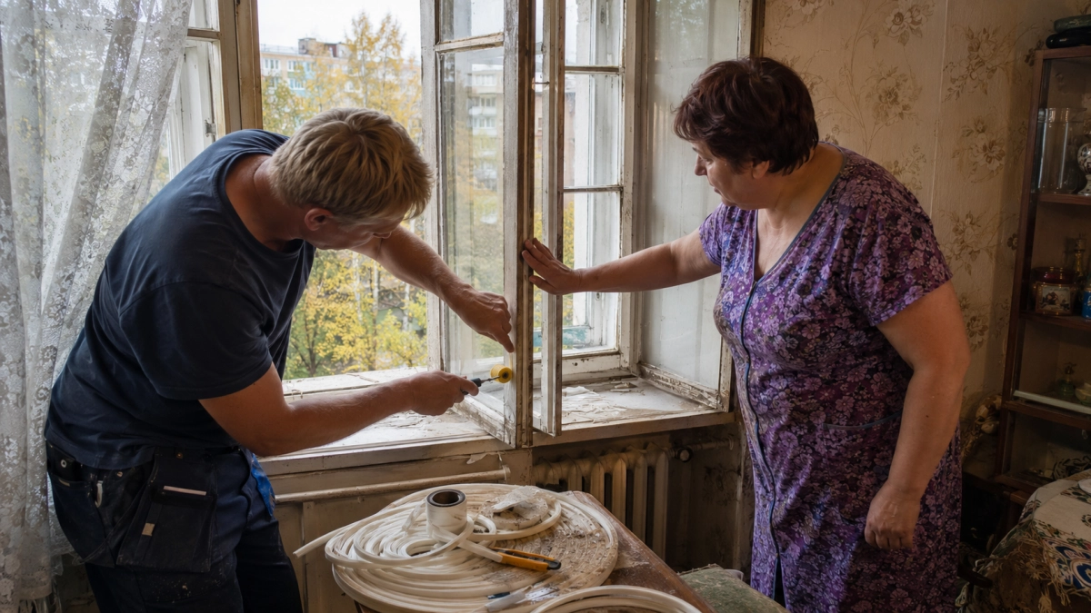 Подсмотрела у шведов метод утепления окон: старые деревянные рамы держат даже -50 — сквозняк будто «выключили»