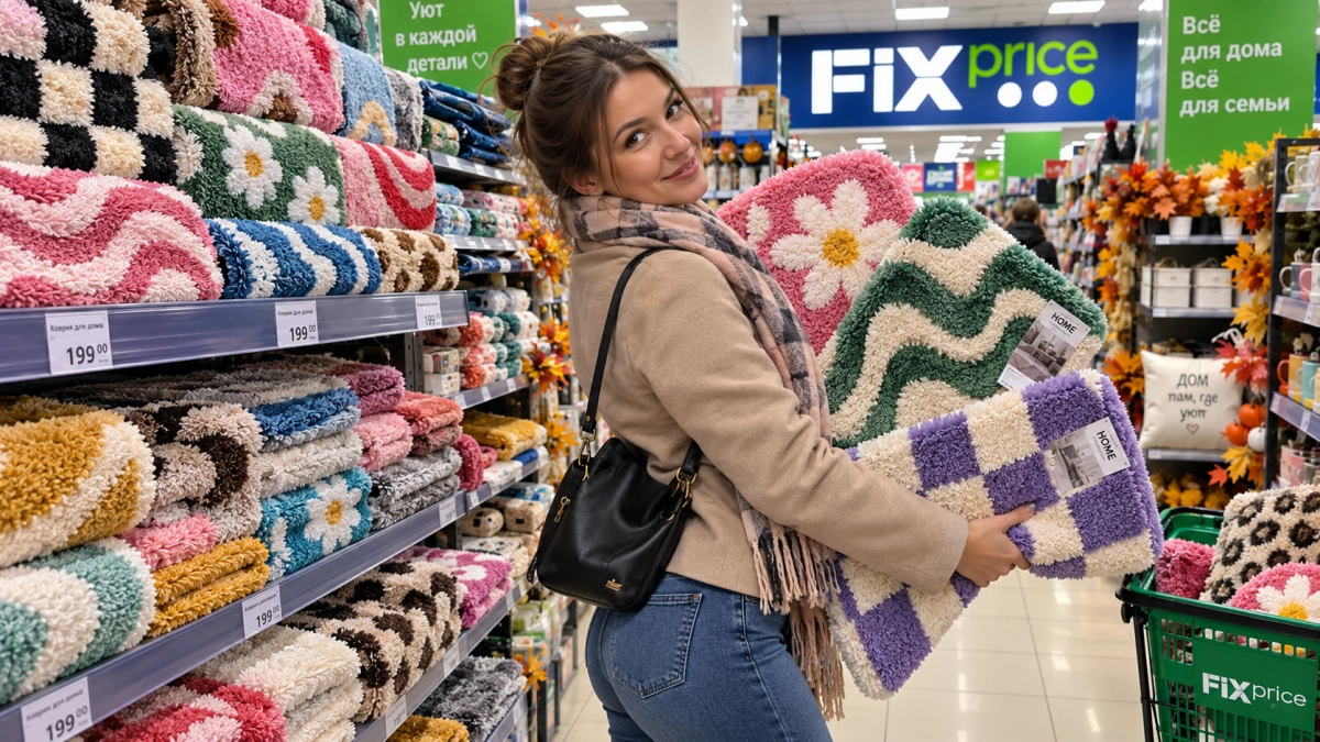 Скупаю в Fix Price «зефирные» коврики по 5 штук, но на пол не стелю: один трюк превращает их в необычный декор для спальни