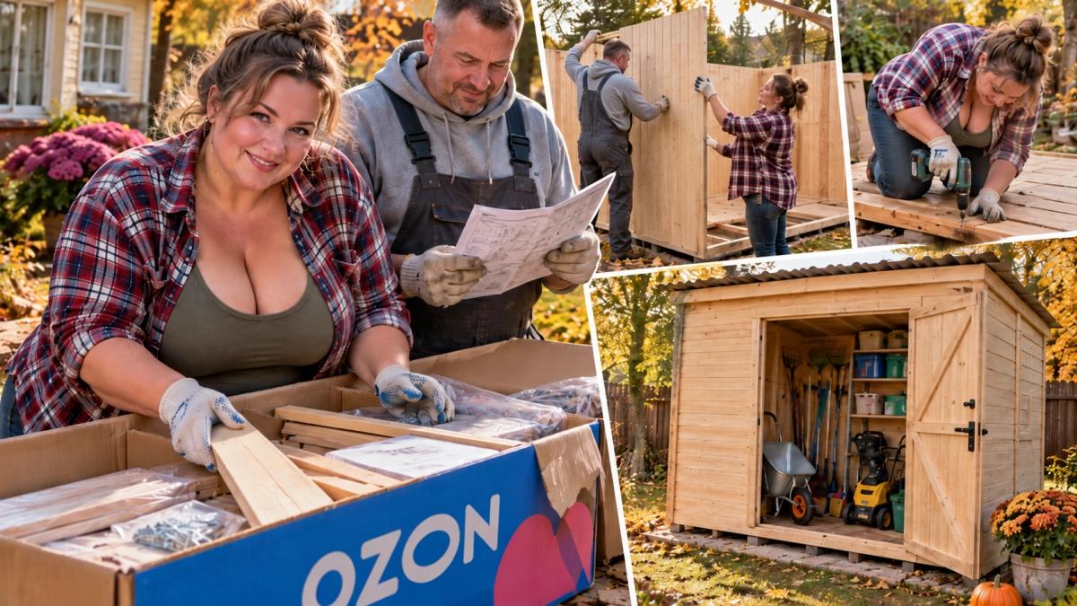 Доски для сарая больше не таскаю: собираю «садовый сейф» с Ozon — 2 часа, и отдельный хозблок уже стоит
