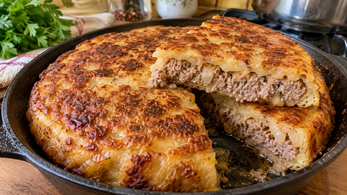 Найдена замена скучным котлетам: готовлю мясной «Сковородник» — румяная корочка, внутри сочный фарш