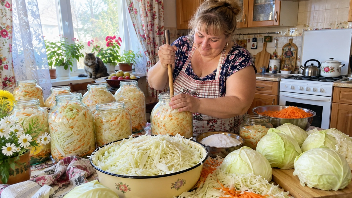 Капусту в сентябре шинкую не ради щей: один старый трюк — и через несколько дней в банке уже хрустящий «белый янтарь»