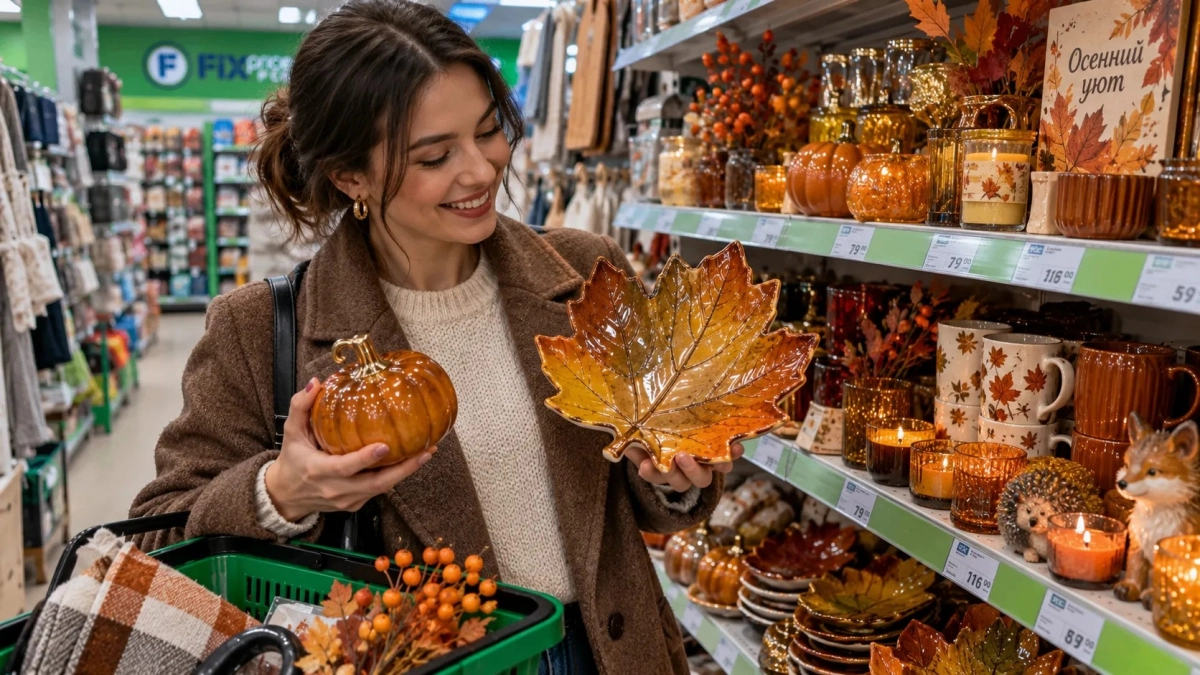 Зашла в Fix Price за мелочью, а вышла с «золотым» списком: осенние тарелки, свечи и посуда — уют собрала на 400 рублей