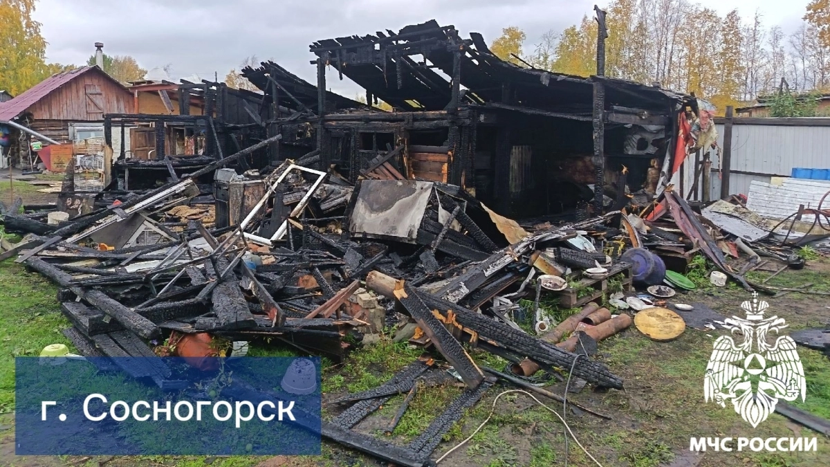 В Сосногорске сгорела хозяйственная постройка