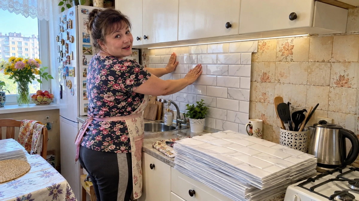 Ни пыли, ни шума — собрала всё за вечер: панели из Fix Price сделали из старого фартука кухонную «конфетку»