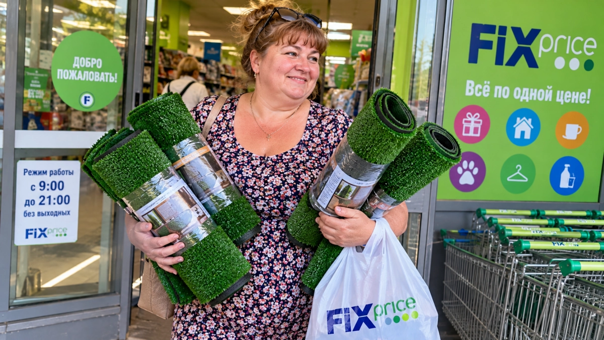 Скупаю в Fix Price «коврики-травки» за 299 руб. — беру сразу по 5 штук: ни один не стелю на пол — два домой, три на дачу