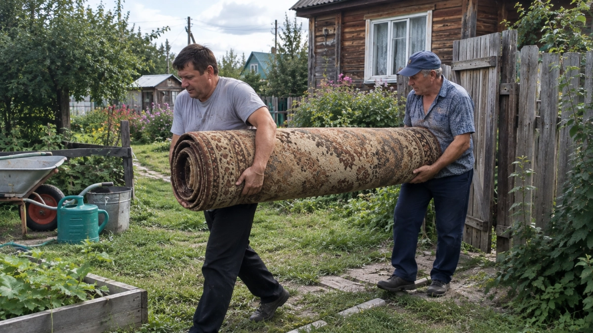 Пластиковые ящики и старые ковры не выбрасываю: собираю из дачного хлама садовую дорожку — прочная и почти даром