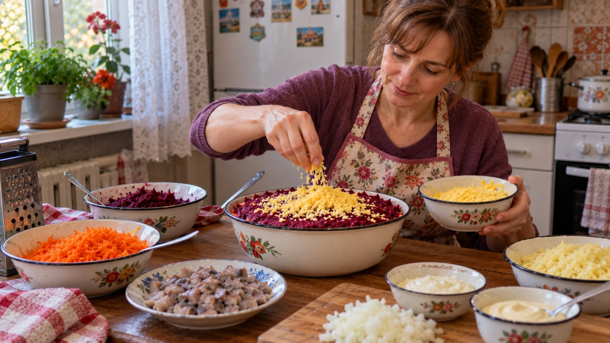 Готовлю ленивую «Шубу» — никакой возни со слоями: вкуснее классики, а гости уплетают за обе щёки