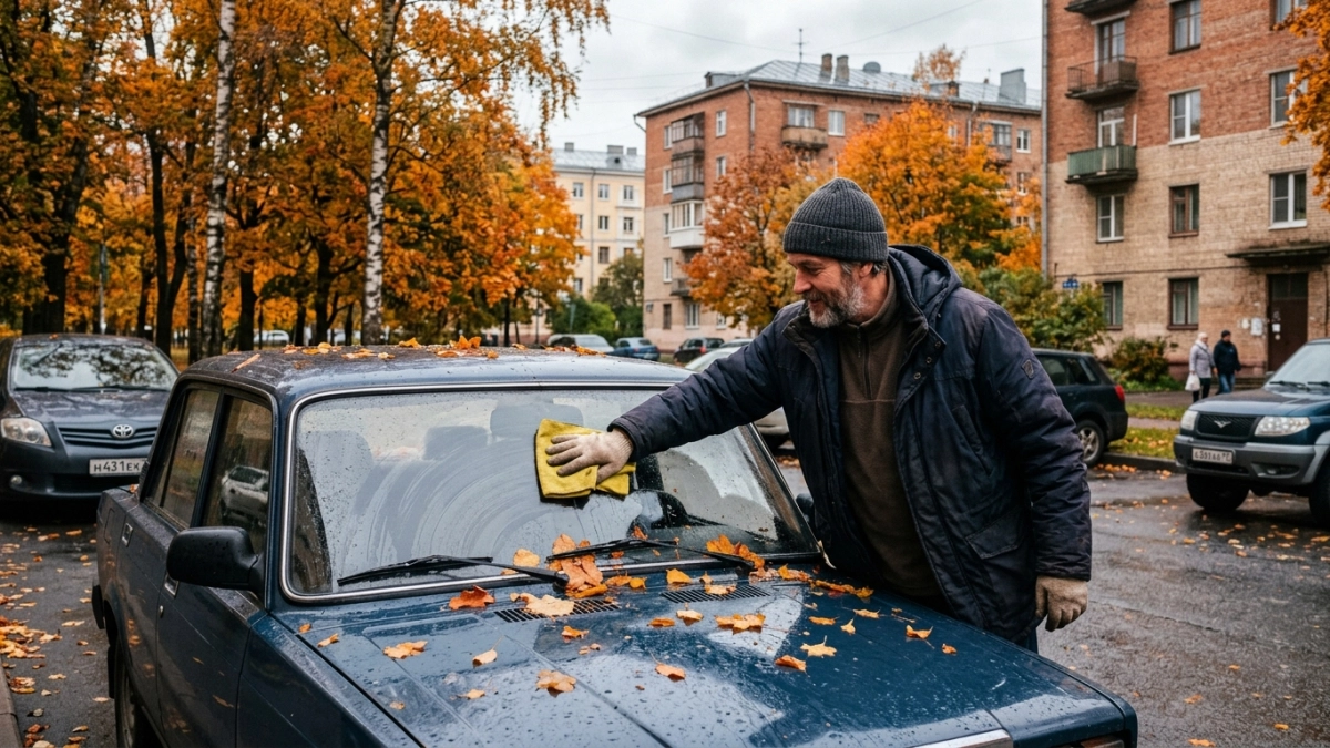 Беру копеечное средство и мою лобовуху — на стекле ни пятен, ни разводов: годный лайфхак