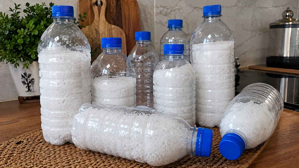 Выбрасывать пластиковые бутылки — прошлый век: засыпаю внутрь обычную соль и использую по дому 8 разными способами