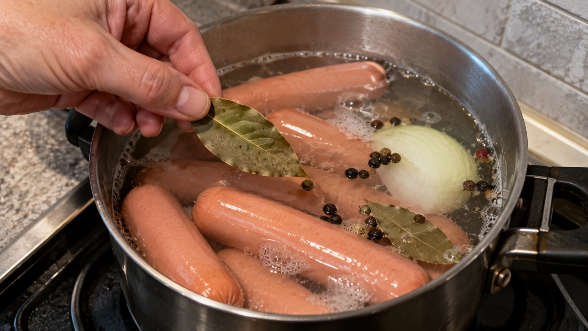 Добавляю это в воду - и сосиски в разы вкуснее: на кухне пахнет как в хот-дожной из 90-х
