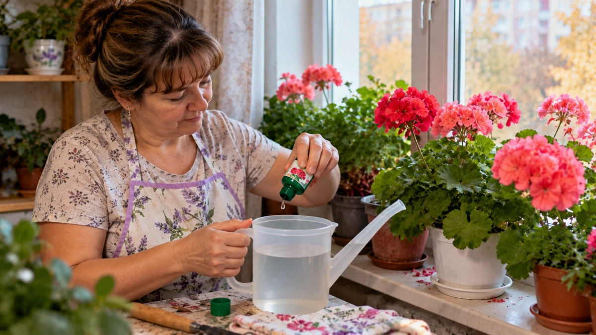 2 капли в воду — и герань оживает на глазах: октябрьская подкормка для крепких листьев и роскошных бутонов