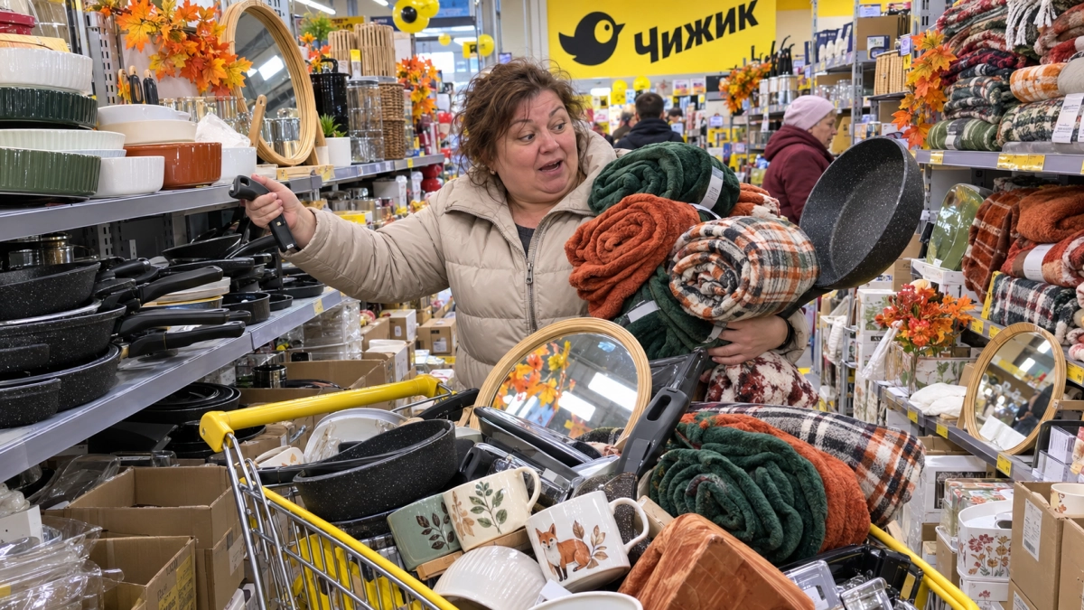 В «Чижике» появился осенний «уютный люкс»: сковороды под камень, мягкие пледы, зеркала и посуда — выглядят дорого, а стоят копейки