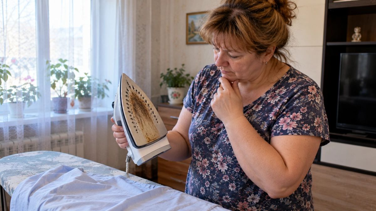 Утюг больше не тру солью и не заливаю уксусом: 2 хитрых шага — от нагара ни следа, накипь вылетает хлопьями