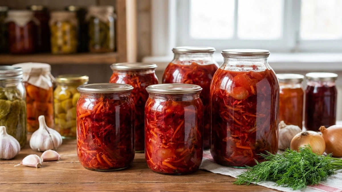 Борщевая заправка на зиму в банках: 3 несложных, но вкусных рецепта со свеклой и томатами